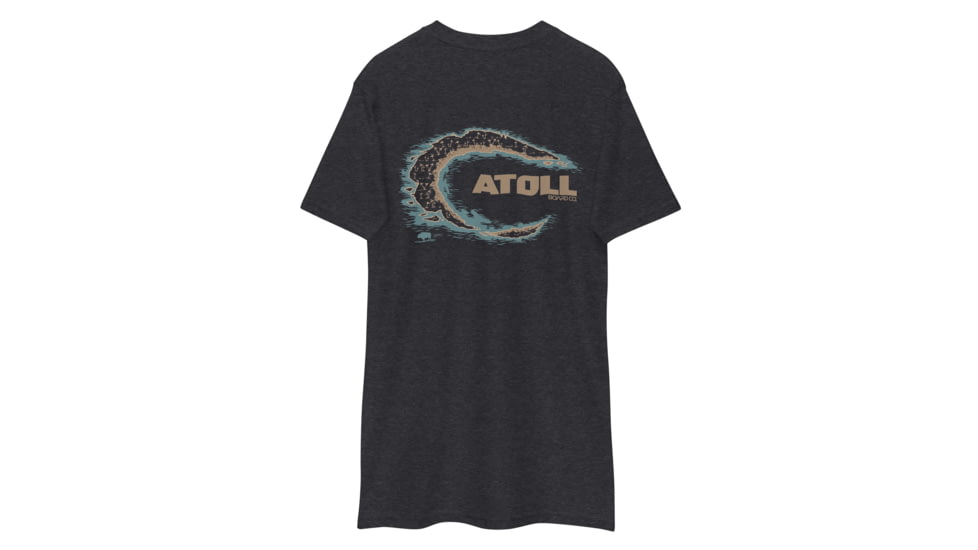 Atoll Board Co Premium Heavyweight Tee with Atoll Island Graphic - Charcoal Heather, 3XL - Charcoal Heather,3XL, 637BD6D4C0913Charcoal-Heather-3XL