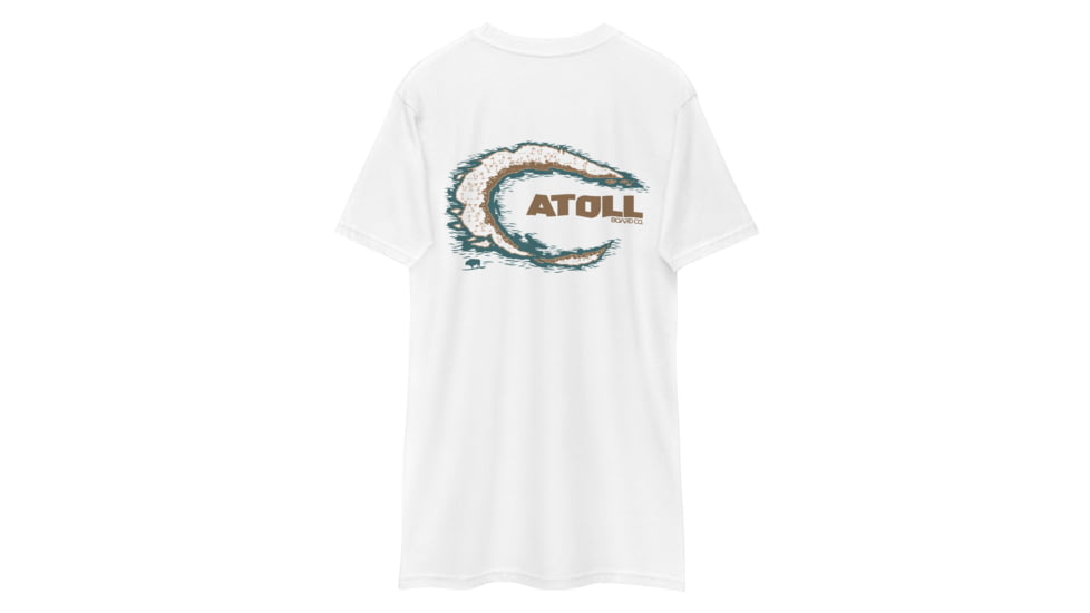Atoll Board Co Premium Heavyweight Tee with Atoll Island Graphic - White, S - White,S, 637BD6D4C0913White-S