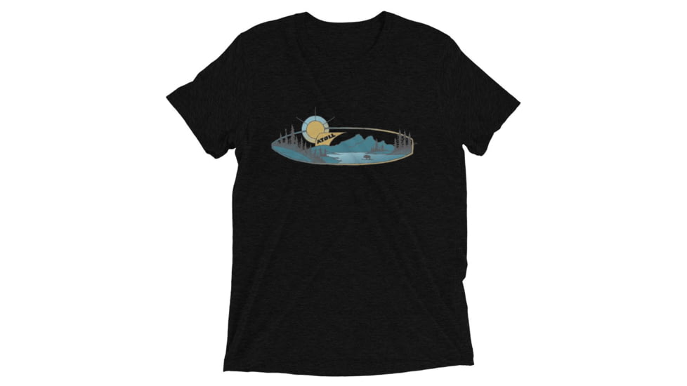 Atoll Board Co Short sleeve t-shirt with Atoll Mountain Lake SUP Graphic - Solid Black Triblend, S - Solid Black Triblend,S, 62C60B5D296AESolid-Black-Triblend-S