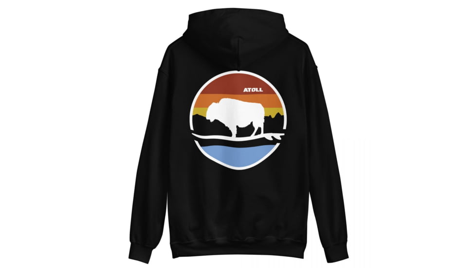 Atoll Board Co Unisex Box Hoodie with Atoll Landscape Graphic - Black, 5XL - Black,5XL, 62CEF7DDDE2C2Black-5XL