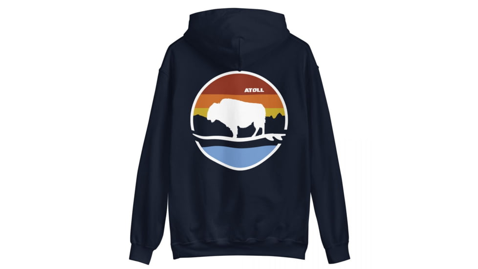 Atoll Board Co Unisex Box Hoodie with Atoll Landscape Graphic - Navy, 2XL - Navy,2XL, 62CEF7DDDE2C2Navy-2XL