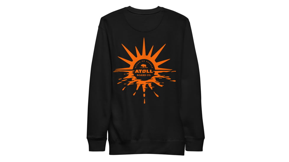 Atoll Board Co Unisex Crew Neck Sweatshirt with Atoll Horizon Sunset Graphic - Black, 3XL - Black,3XL, 6451926B946B4Black-3XL