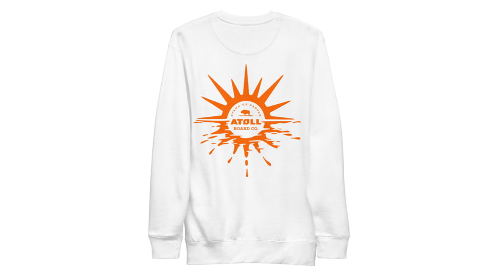 Atoll Board Co Unisex Crew Neck Sweatshirt with Atoll Horizon Sunset Graphic - White, M - White,M, 6451926B946B4White-M