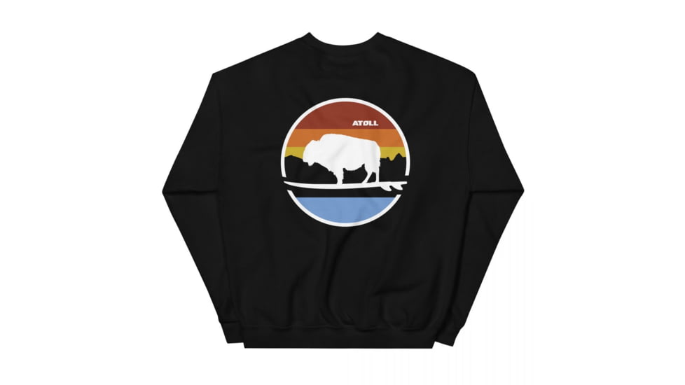 Atoll Board Co Unisex Crew Neck Sweatshirt with Atoll Landscape Graphic - Black, 2XL - Black,2XL, 636AA060D522CBlack-2XL