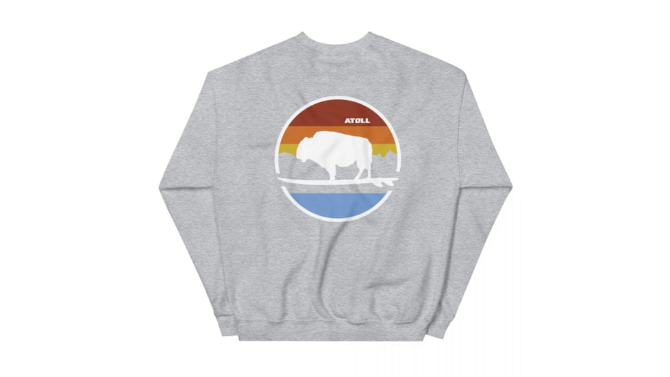 Atoll Board Co Unisex Crew Neck Sweatshirt with Atoll Landscape Graphic - Sport Grey, 4XL - Sport Grey,4XL, 636AA060D522CSport-Grey-4XL