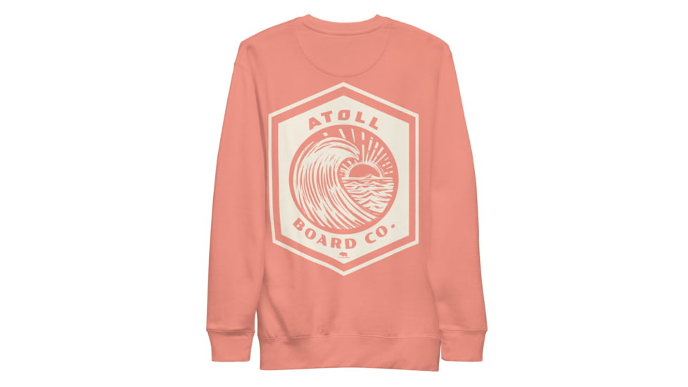 Atoll Board Co Unisex Crew Neck Sweatshirt with Atoll Wave Graphic - Dusty Rose, 2XL - Dusty Rose,2XL, 646397C970CEFDusty-Rose-2XL