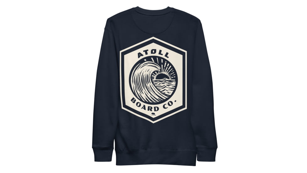 Atoll Board Co Unisex Crew Neck Sweatshirt with Atoll Wave Graphic - Navy Blazer, M - Navy Blazer,M, 646397C970CEFNavy-Blazer-M