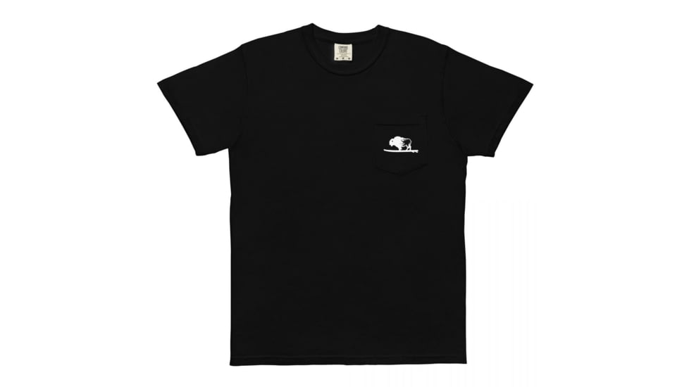Atoll Board Co Unisex garment-dyed pocket t-shirt with Atoll Hand Drawn Bison Graphic - Black, 2XL - Black,2XL, 62C6109454F14Black-2XL