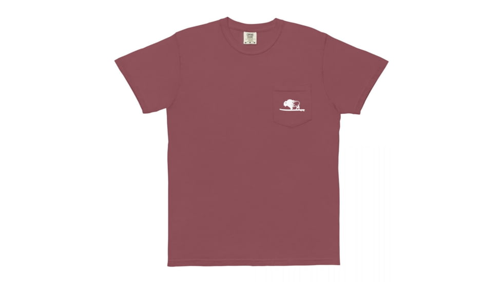 Atoll Board Co Unisex garment-dyed pocket t-shirt with Atoll Hand Drawn Bison Graphic - Brick, 2XL - Brick,2XL, 62C6109454F14Brick-2XL