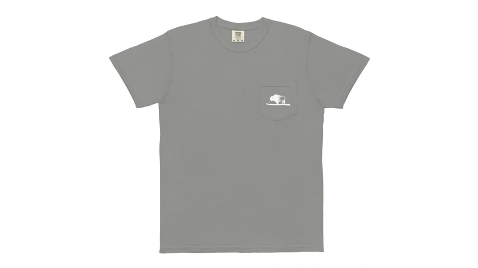 Atoll Board Co Unisex garment-dyed pocket t-shirt with Atoll Hand Drawn Bison Graphic - Grey, XL - Grey,XL, 62C6109454F14Grey-XL