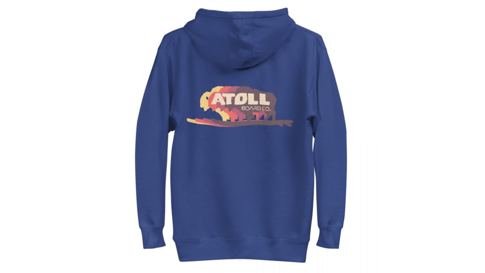 Atoll Board Co Unisex Hoodie with Atoll Bison Color Shift Graphic - Team Royal, M - Team Royal,M, 636AA26686F48Team-Royal-M