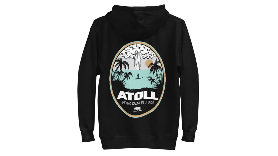 Atoll Board Co Unisex Hoodie with Atoll Calm in Chaos Graphic - Black, S - Black,S, 637BCC0FBCEE5Black-S