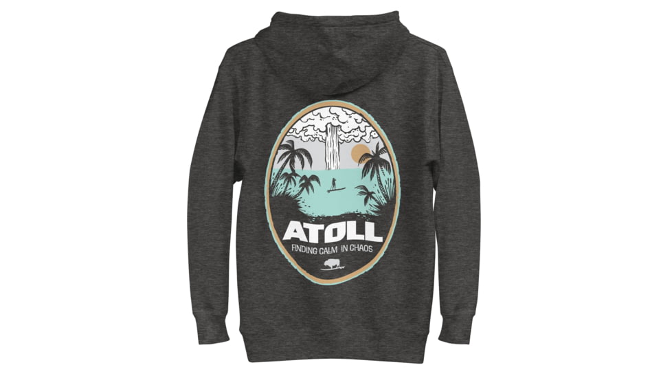 Atoll Board Co Unisex Hoodie with Atoll Calm in Chaos Graphic - Charcoal Heather, M - Charcoal Heather,M, 637BCC0FBCEE5Charcoal-Heather-M