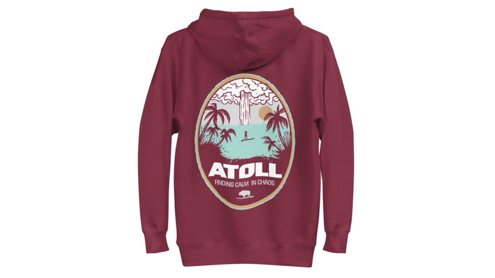 Atoll Board Co Unisex Hoodie with Atoll Calm in Chaos Graphic - Maroon, M - Maroon,M, 637BCC0FBCEE5Maroon-M
