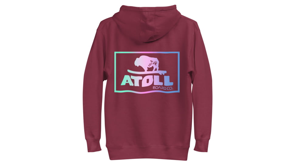 Atoll Board Co Unisex Hoodie with Atoll Color Blend Graphic - Maroon, XL - Maroon,XL, 637BCD4B3AA75Maroon-XL