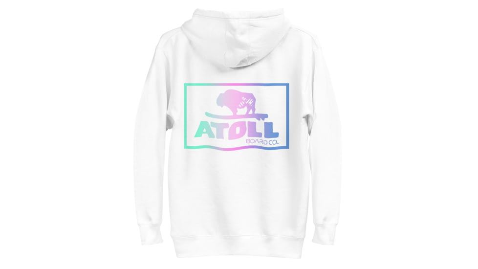 Atoll Board Co Unisex Hoodie with Atoll Color Blend Graphic - White, M - White,M, 637BCD4B3AA75White-M