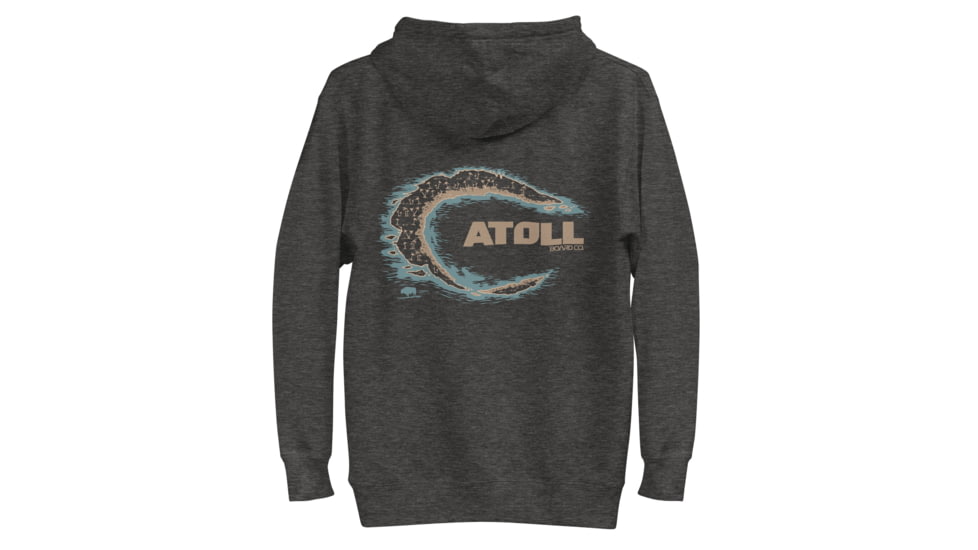 Atoll Board Co Unisex Hoodie with Atoll Island Graphic - Charcoal Heather, 2XL - Charcoal Heather,2XL, 637BD3158CD9CCharcoal-Heather-2XL