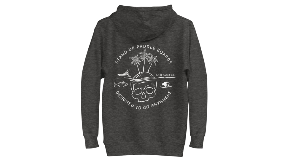 Atoll Board Co Unisex Hoodie with Atoll Skull Island Graphic - Charcoal Heather, L - Charcoal Heather,L, 64503FB701D22Charcoal-Heather-L