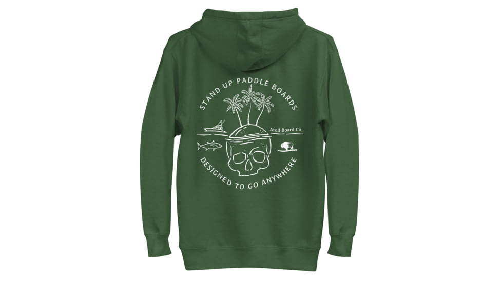 Atoll Board Co Unisex Hoodie with Atoll Skull Island Graphic - Forest Green, XL - Forest Green,XL, 64503FB701D22Forest-Green-XL