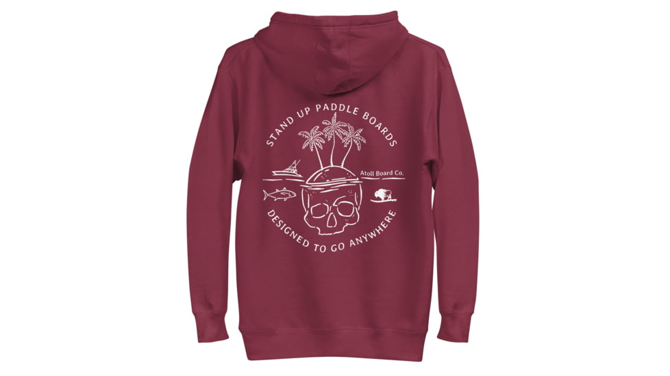 Atoll Board Co Unisex Hoodie with Atoll Skull Island Graphic - Maroon, XL - Maroon,XL, 64503FB701D22Maroon-XL