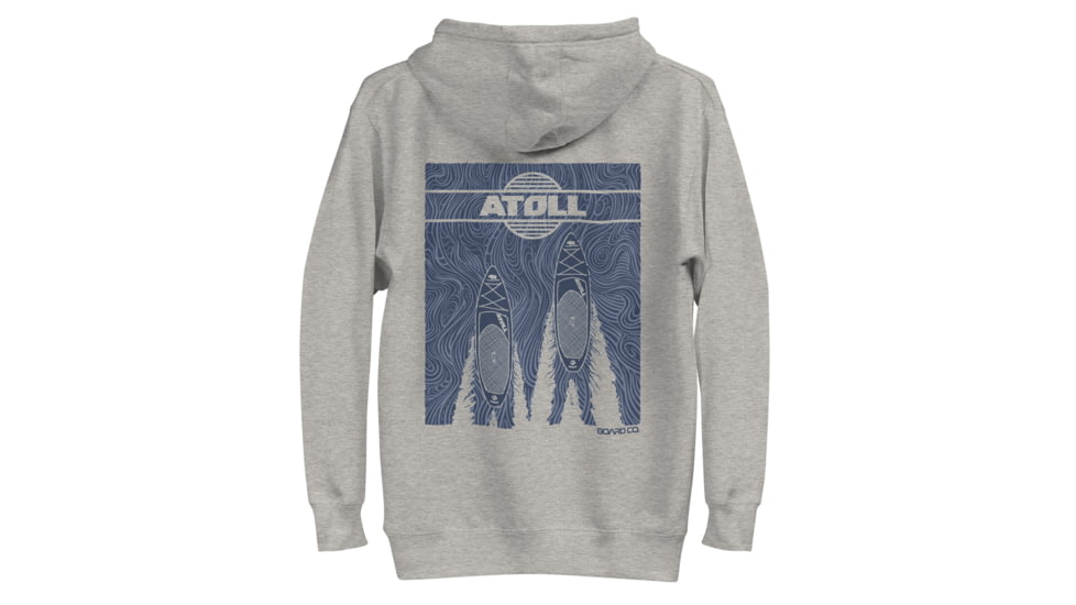 Atoll Board Co Unisex Hoodie with Atoll SUP and Wake Graphic - Carbon Grey, L - Carbon Grey,L, 637BCE6632C33Carbon-Grey-L