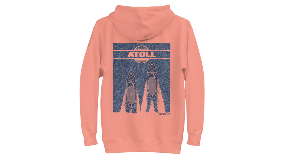 Atoll Board Co Unisex Hoodie with Atoll SUP and Wake Graphic - Dusty Rose, 2XL - Dusty Rose,2XL, 637BCE6632C33Dusty-Rose-2XL
