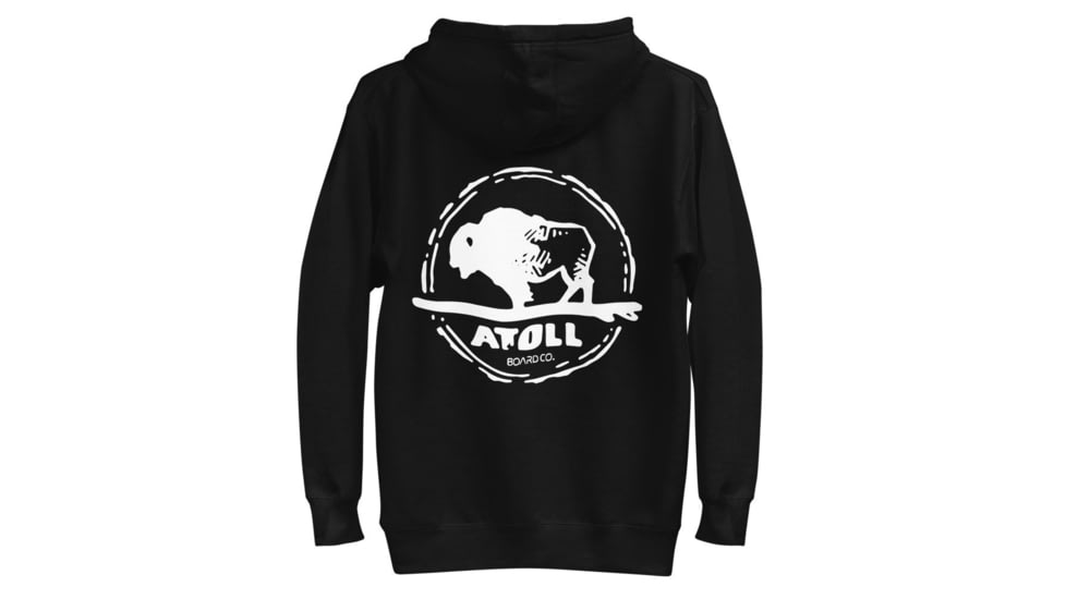 Atoll Board Co Unisex Hoodie with Hand Drawn Atoll Logo - Black, XL - Black,XL, 628E8B7D50B97Black-XL