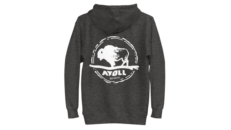 Atoll Board Co Unisex Hoodie with Hand Drawn Atoll Logo - Charcoal Heather, 3XL - Charcoal Heather,3XL, 628E8B7D50B97Charcoal-Heather-3XL