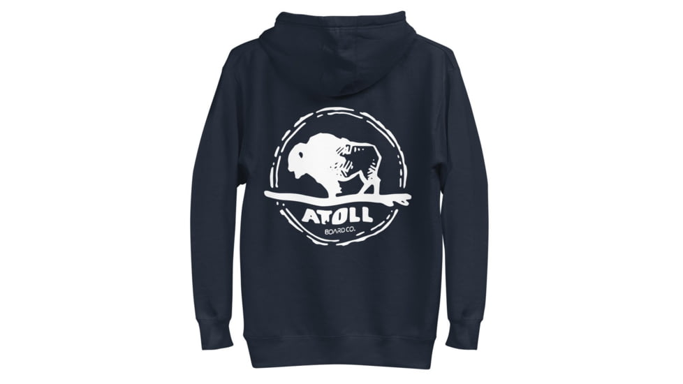 Atoll Board Co Unisex Hoodie with Hand Drawn Atoll Logo - Navy Blazer, XL - Navy Blazer,XL, 628E8B7D50B97Navy-Blazer-XL