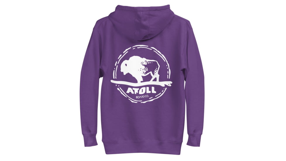 Atoll Board Co Unisex Hoodie with Hand Drawn Atoll Logo - Purple, 3XL - Purple,3XL, 628E8B7D50B97Purple-3XL