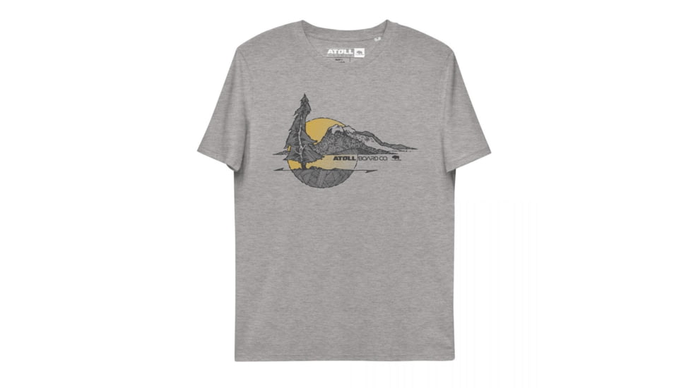 Atoll Board Co Unisex organic cotton t-shirt with Atoll Lone Pine Graphic - Heather Grey, M - Heather Grey,M, 62C5FBCF3DEEDHeather-Grey-M
