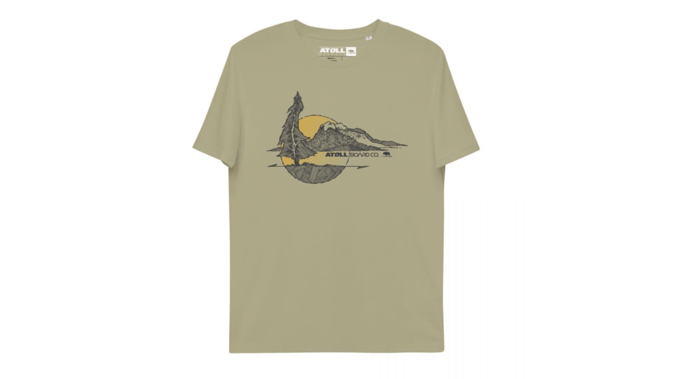 Atoll Board Co Unisex organic cotton t-shirt with Atoll Lone Pine Graphic - Sage, M - Sage,M, 62C5FBCF3DEEDSage-M