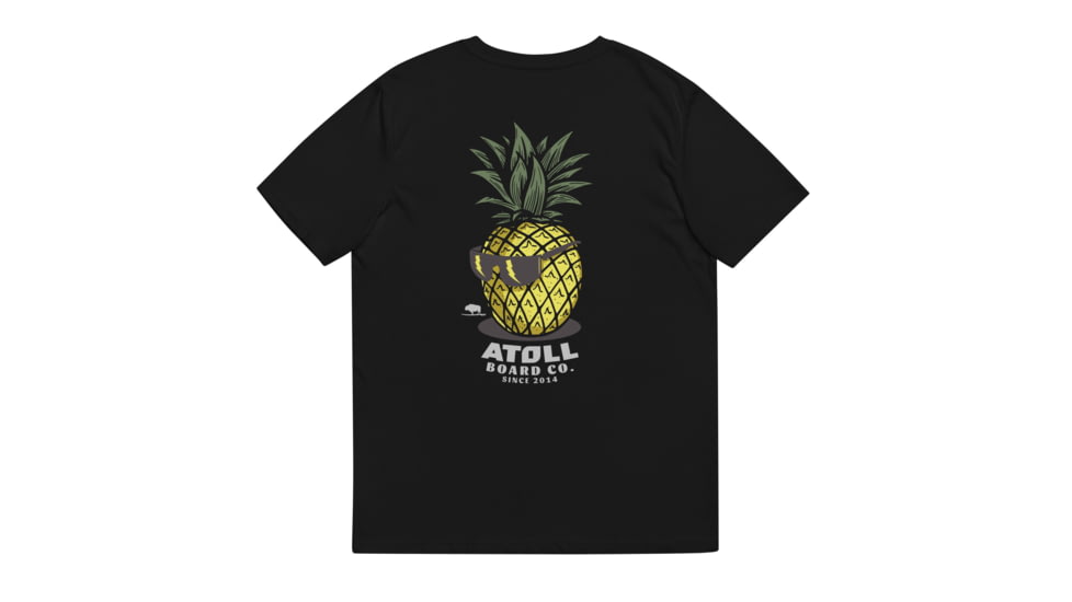 Atoll Board Co Unisex Organic Cotton Tee with Atoll Pineapple Head Graphic - Black, 2XL - Black,2XL, 6494C56223AA1Black-2XL