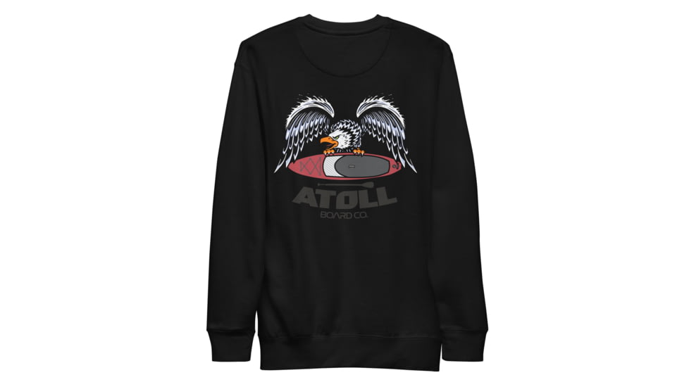 Atoll Board Co Unisex Premium Sweatshirt with Atoll Eagle Graphic - Black, M - Black,M, 646FCA686C20BBlack-M