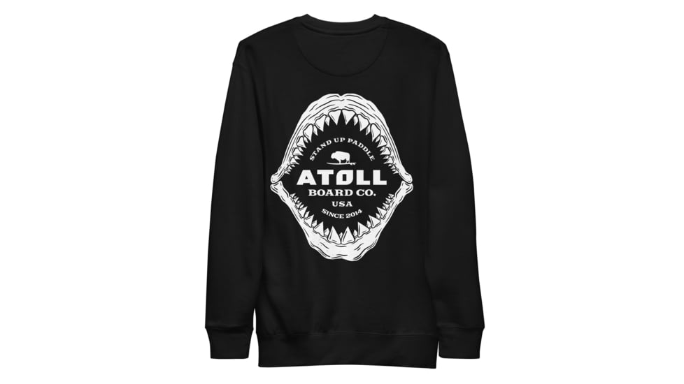 Atoll Board Co Unisex Premium Sweatshirt with Atoll Shark Fossil Graphic - Black, L - Black,L, 648746419EE75Black-L