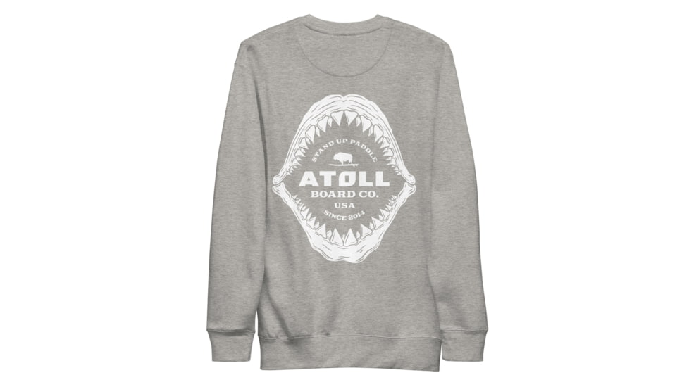 Atoll Board Co Unisex Premium Sweatshirt with Atoll Shark Fossil Graphic - Carbon Grey, M - Carbon Grey,M, 648746419EE75Carbon-Grey-M