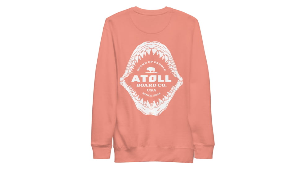 Atoll Board Co Unisex Premium Sweatshirt with Atoll Shark Fossil Graphic - Dusty Rose, XL - Dusty Rose,XL, 648746419EE75Dusty-Rose-XL