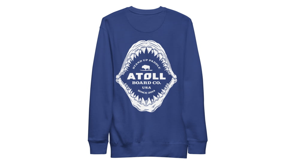 Atoll Board Co Unisex Premium Sweatshirt with Atoll Shark Fossil Graphic - Team Royal, S - Team Royal,S, 648746419EE75Team-Royal-S