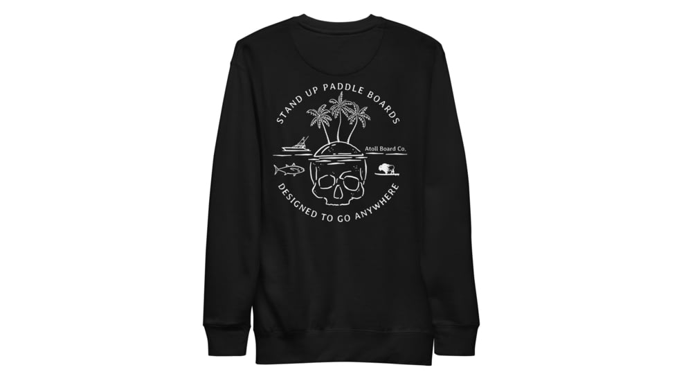 Atoll Board Co Unisex Premium Sweatshirt with Atoll Skull Island Graphic - Black, M - Black,M, 6450460B65F89Black-M