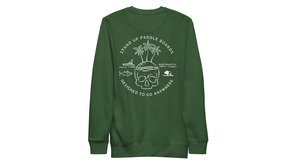 Atoll Board Co Unisex Premium Sweatshirt with Atoll Skull Island Graphic - Forest Green, 2XL - Forest Green,2XL, 6450460B65F89Forest-Green-2XL