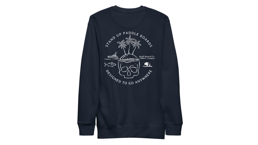 Atoll Board Co Unisex Premium Sweatshirt with Atoll Skull Island Graphic - Navy Blazer, XL - Navy Blazer,XL, 6450460B65F89Navy-Blazer-XL