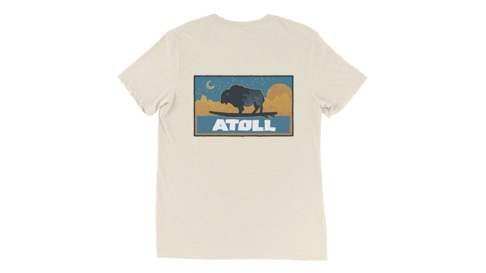 Atoll Board Co Unisex Premium Tri Blend Tee with Atoll Sunset Logo Night Edition - Oatmeal Triblend, 3XL - Oatmeal Triblend,3XL, 629A4D0F8EE49Oatmeal-Triblend-3XL