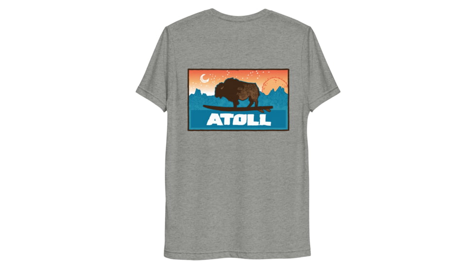 Atoll Board Co Unisex Premium Tri Blend Tee with Atoll Sunset Logo Original Edition - Athletic Grey Triblend, L - Athletic Grey Triblend,L, 629A4B94B49D2Athletic-Grey-Triblend-L