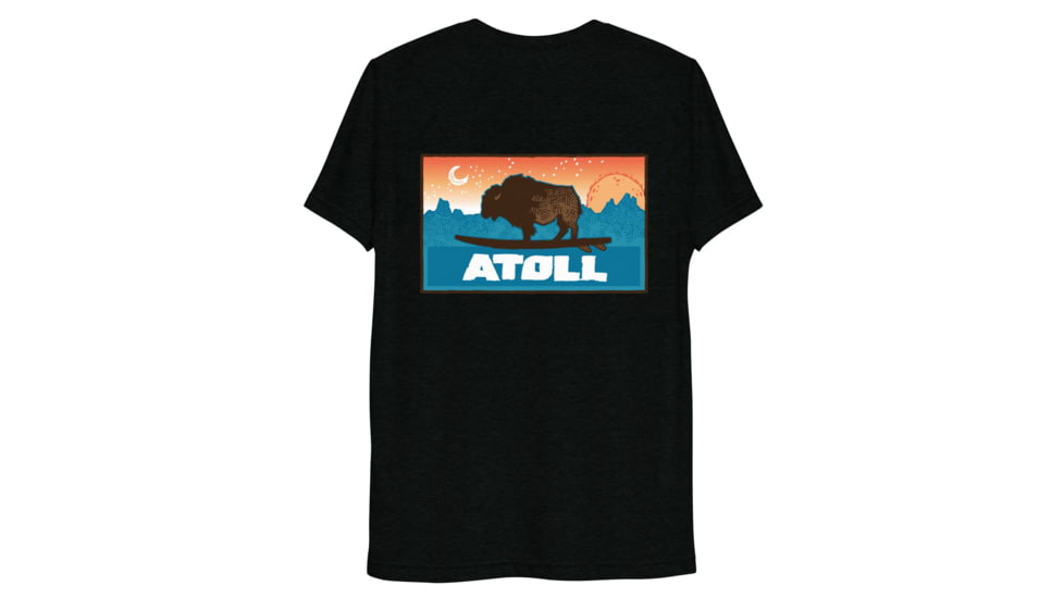 Atoll Board Co Unisex Premium Tri Blend Tee with Atoll Sunset Logo Original Edition - Solid Black Triblend, XS - Solid Black Triblend,XS, 629A4B94B49D2Solid-Black-Triblend-XS