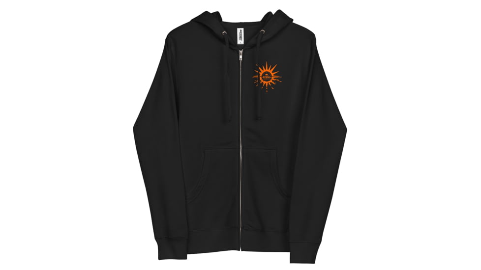 Atoll Board Co Unisex Zip Up Hoodie with Atoll Horizon Sunset Graphic - Black, 2XL - Black,2XL, 64518E33C2CFDBlack-2XL