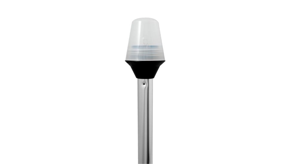 Attwood Marine Frosted Globe All-Around Pole 12V Light w/2-Pin Locking Collar Pole, 36in, 5110-36-7