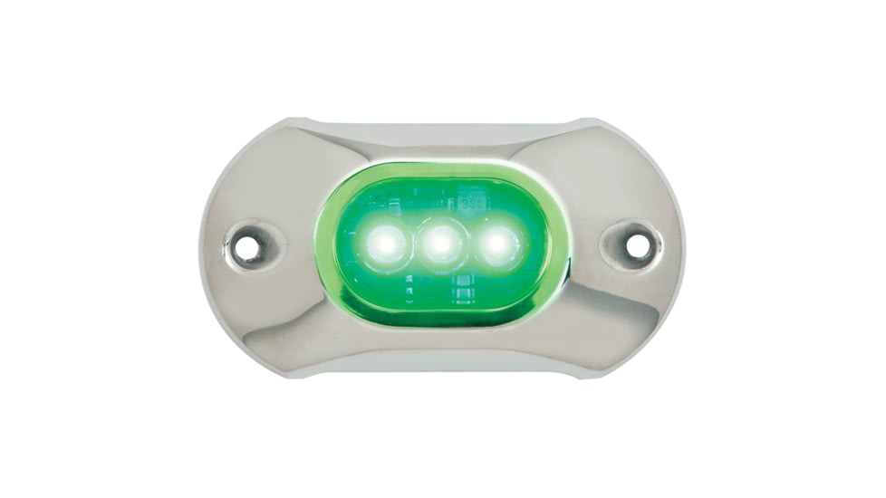 Attwood Marine Light Armor Underwater LED Light, 3 LED, Green, 65UW03G-7