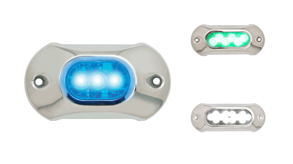 Attwood Marine Light Armor Underwater LED Light, Blue, Green, White