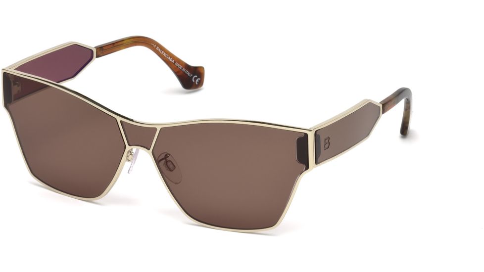 Balenciaga BA0095 Sunglasses - Gold Frame Color, Brown Lens Color