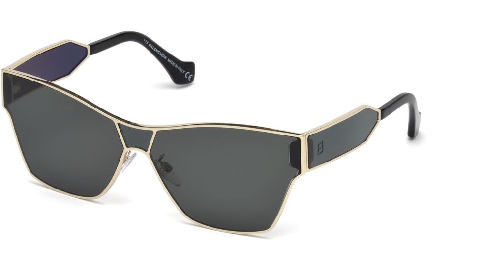 Balenciaga BA0095 Sunglasses - Gold Frame Color, Smoke Lens Color